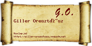 Giller Oresztész névjegykártya